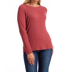NEW FDJ crew neck rib sparkle tee in rust red